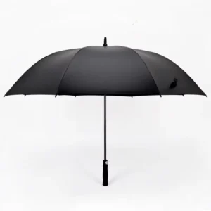 Custom Black-Coated Women’s Golf Umbrella, Semi-Automatic Straight Sun and Rain Umbrella with Logo Printing