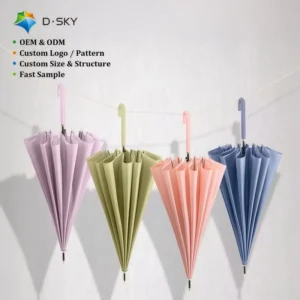 Custom Blunt Edge Children Straight Umbrella Heat Transfer Printing Wind Resistant All Weather Umbrella