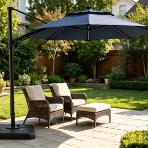 Custom Cantilever Patio Umbrella for Commercial and Residential Garden Cafe Hotel Poolside Use
