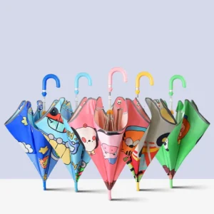 Custom Children Digital Cartoon Print Straight Umbrella 19 Inch Size Manual Kids Umbrella