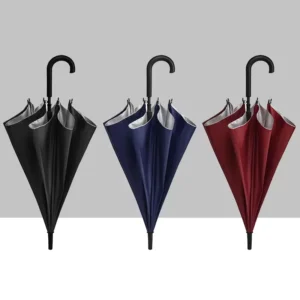 Custom Classic Semi-Automatic 8K 23 Inch Straight Long Handle Umbrella Black Blue for Adults
