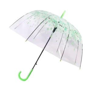 Custom Clear Transparent Promotional Straight Umbrellas Semi Automatic Iron Tube Minimalist Design Colorful POE Panels