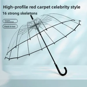 Custom Clear Transparent Umbrella with Logo Printing for Rain