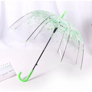 Custom Clear Transparent Umbrellas with Plastic Handle Custom Colorful POE Dome Bubble Design Promotional Umbrellas