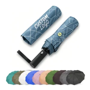 Custom Color UV Resistant 3-Fold 8-Rib Fully Automatic Travel Umbrella Custom Logo