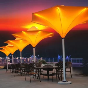 Custom Commercial Central Pole Outdoor Parasol Umbrella for Courtyards and Landscaping