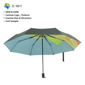 Custom Compact Folding Umbrella Auto Open Close One Hand Operation Waterproof Umbrella for Global Distributors