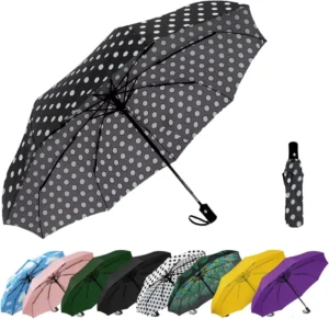 Custom Compact Travel Umbrella Windproof Auto Open Close Folding Umbrella for Rain RPET OEM Manufacturer
