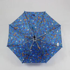 Custom Competitive Price Luxury Kids Metal Frame Polyester Novelty Straight Umbrella Cartoon Design Manual Opening