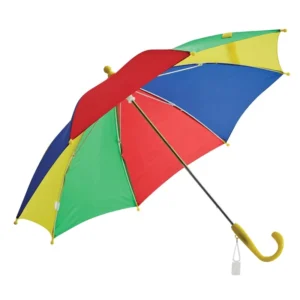 Custom Curved Handle Rainbow Semi-Automatic Children and Adult Straight Umbrella