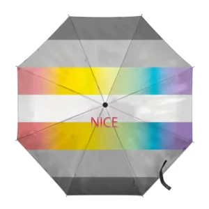 Custom Demifluid Gay Rainbow Flag Folding Umbrella