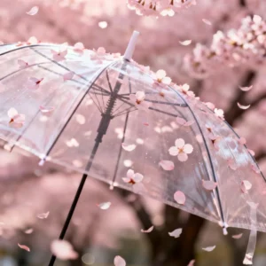 Custom Design Clear Straight Umbrella for Women, Rainproof for Hiking
