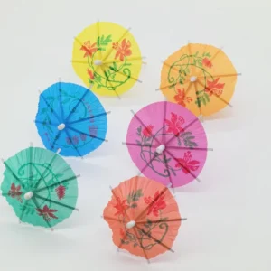 Custom Disposable Wooden Umbrella Picks 10cm 6.5cm for Drinks
