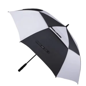 Custom Double Layer Multicolor Windproof Semi Automatic Straight Golf Umbrella