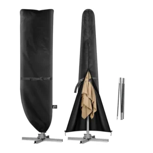 Custom Dustproof Waterproof Outdoor Patio Umbrella Cover Heavy Duty Oxford Sunshade Umbrella Cover with Zipper Furniture Cover