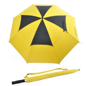 Custom Extra-Large Double-Layer Windproof Golf Umbrella, Pongee, Straight, Pattern Printed