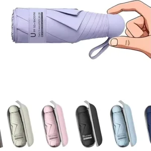 Custom Factory Case Small Compact UV Sun Protection Lightweight Tiny Pocket Manual Open Close Umbrella For Women Kids And Men