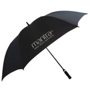 Custom Fashion Black Straight Golf Umbrella Manual Pongee Business Gifts Windproof UV Protection High Quality Classic Design