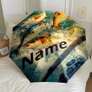 Custom Fishing Name Fold Umbrella Personalized Angler Photo Gift UV Print Single Order Paraguas Personalizado