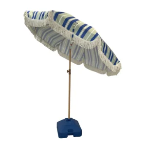 Custom Fringed Vintage Beach Umbrella with 11 cm Tassels for Garden