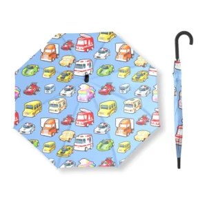 Custom Full Digital Print Lovely Cartoon Design Bubble Dome Shape Children Kids Straight Umbrella