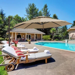 Custom Furniture Large Cantilever Roma Parasol Sun Garden Umbrella Outdoor Beach Umbrella Patio Umbrellas With LED Light