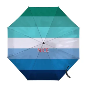 Custom Gay Man Seven-Striped Rainbow Flag Foldable Umbrella
