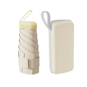 Custom-H Cute Design Ultra-Light Manual Five-Fold Umbrella Mini for Card Three-Folding Capsule Pocket Sunshade
