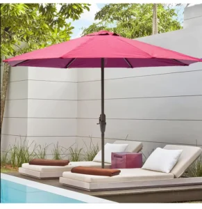 Custom Iron Patio Center Pole Umbrella, Waterproof, UV Resistant, Windproof, Fire Retardant