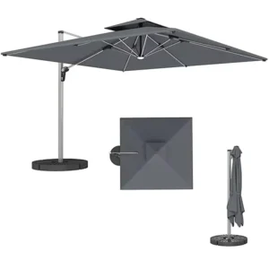 Custom Large Aluminum Umbrella Modern Design Waterproof Outdoor Furniture for Balcony Beach Courtyard Gym Hotel Market Use