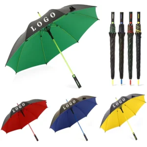 Custom Large Auto-Open Color-Rib Double-Layer Waterproof Windproof Golf Umbrella