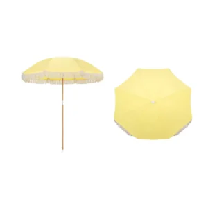 Custom Large White Vintage Pagoda-Style Pool Patio Market Sun Shade Umbrella with Fringe and Tassels