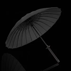 Custom Logo 16 Rib Samurai Straight Umbrella Wind Resistant Automatic Open Parasol