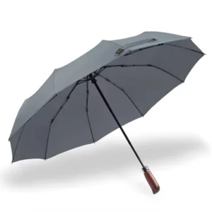 Custom Logo 3-Fold Auto Open/Close 21 Inch 8K Black Umbrella, Fully Automatic