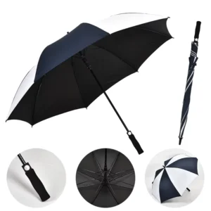 Custom Logo 30-Inch 130 cm Double-Canopy Windproof Golf Umbrella, Heavy-Duty Auto Open, Oversized Executive Outdoor Protector