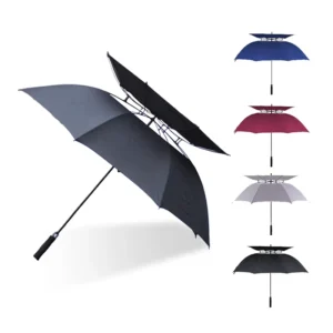 Custom Logo 30-Inch Double-Canopy Automatic Open Golf Umbrella