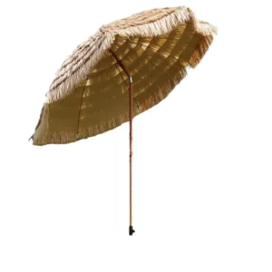 Custom Logo All-Season Modern Design 3m Radii Artificial Straw Sunshade for Beach Hotel Residential Patio Use