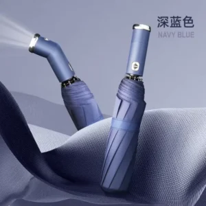 Custom Logo Auto Reverse LED Flashlight 10 Rib 104cm Open Diameter Folding Umbrella High Quality New Design Outdoor Use Business