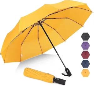 Custom Logo Automatic Open-Close Folding Umbrella, UV Protection, Waterproof, for Daily Commute and Business Travel