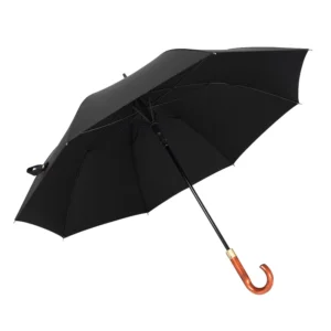 Custom Logo Automatic Open Straight Golf Umbrella with Wooden Handle