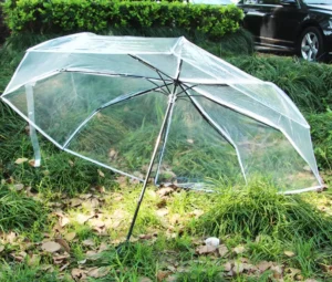 Custom Logo Clear 3-Folding Umbrella