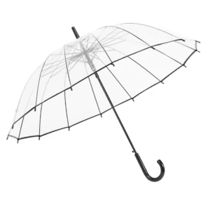Custom Logo Clear Umbrellas Kids Parasol 16 Bone Straight Rod Semi-Automatic Transparent Umbrella for Promotion Gifts