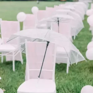 Custom Logo Color Outdoor Umbrella Transparent Modern Design Straight Decorative Umbrella