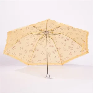 Custom Logo Cute Waterproof Lightweight Compact 3-Folding Umbrella for Giveaways