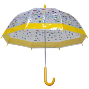 Custom Logo Dome Bubble POE Clear Transparent Kids Umbrella
