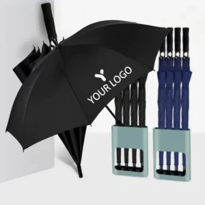 Custom Logo Full Fiberglass Heavy-Duty Straight Golf Umbrella for Corporate Gifts and Events