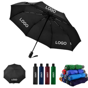 Custom Logo Fully Automatic Folding Umbrella UV Protection Sun Parasol for Travel