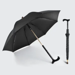 Custom Logo Golf Umbrella Elderly Walking Stick Umbrella Outdoor Straight Pole Non Slip Climbing Umbrella
