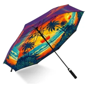 Custom Logo Golf Umbrella Windproof Sun Shade Beach Parasol for Garden Golf Cart