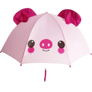 Custom Logo Kids Cartoon Umbrella Manual Polyester Cute Folding Design for Children